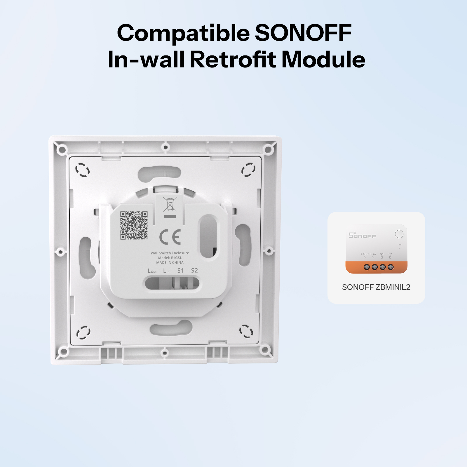 SONOFF E1GSL Wall Switch Enclo - огляд і ціна Sonoff Basic Switch