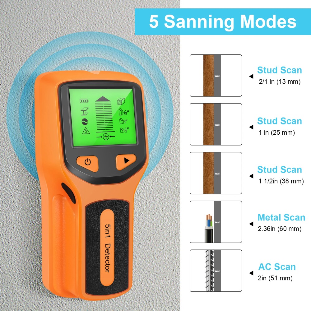 5 in 1 Digital Stud Detector H - огляд і ціна Water Leak Detector Wired