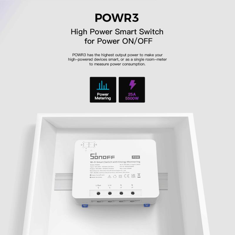 SONOFF POW POWR3/Powr316/POWR3 - огляд і ціна Sonoff Basic Switch
