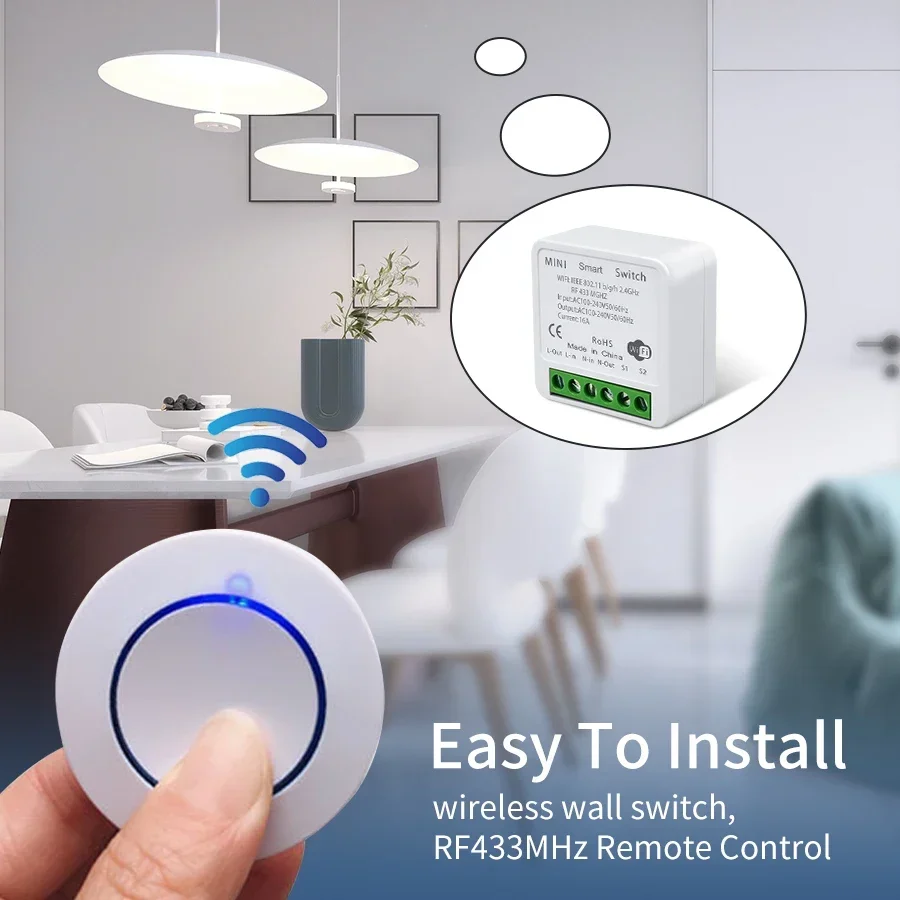Tuya WiFi Smart Switch 16A RF4 - огляд і ціна Sonoff Basic Switch